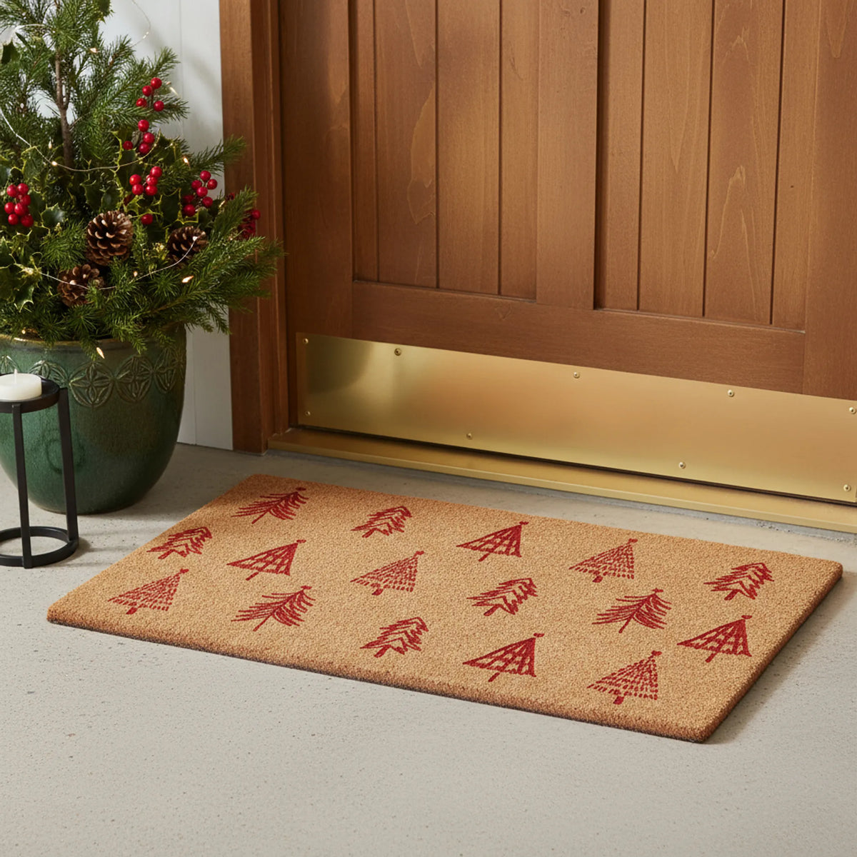 Christmas Trees Outdoor Coir Door Mat