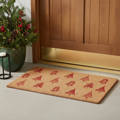 Christmas Trees Outdoor Coir Door Mat