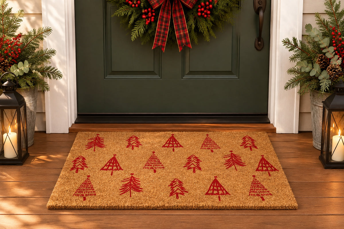 Christmas Trees Outdoor Coir Door Mat