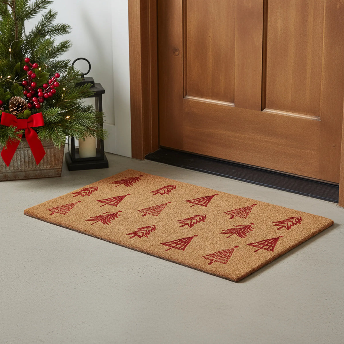 Christmas Trees Outdoor Coir Door Mat