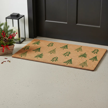 Christmas Trees Outdoor Coir Door Mat