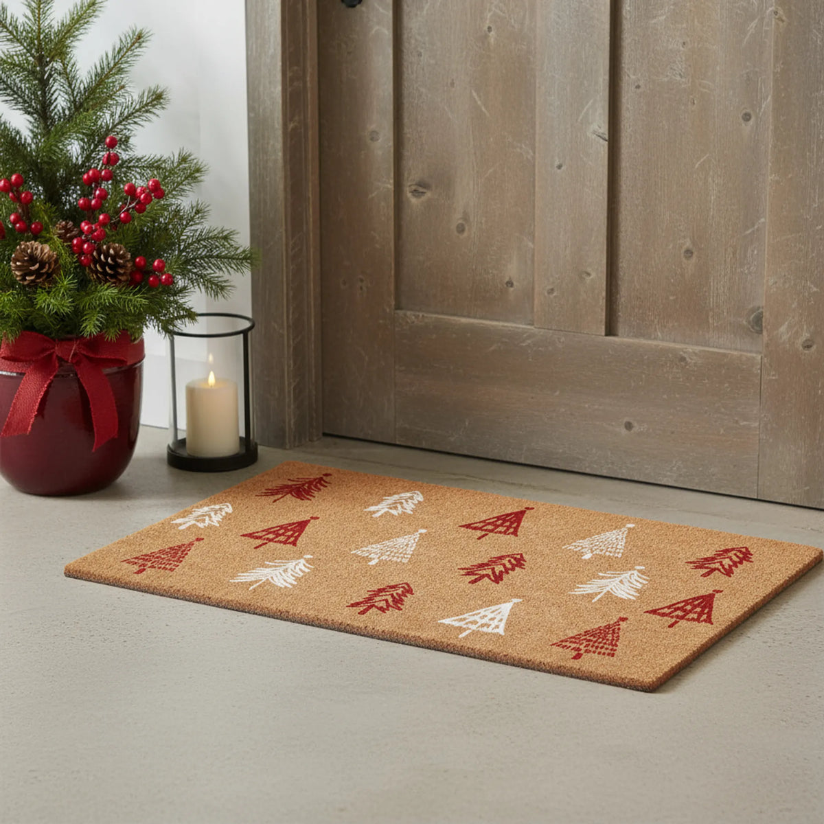 Christmas Trees Outdoor Coir Door Mat