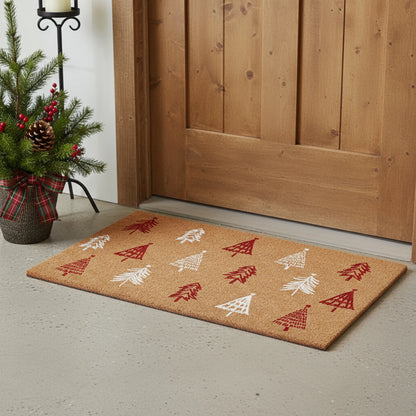 Christmas Trees Outdoor Coir Door Mat