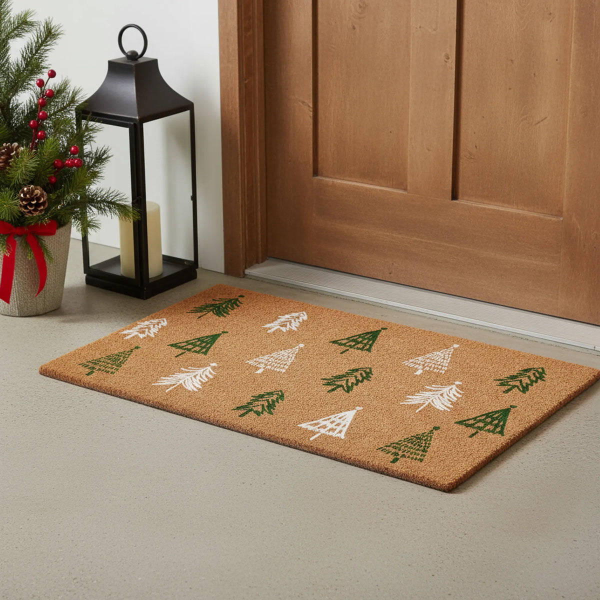 Christmas Trees Outdoor Coir Door Mat