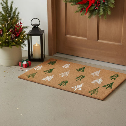 Christmas Trees Outdoor Coir Door Mat