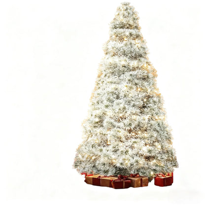 Pre Lit Full Flocked Spruce Christmas Tree