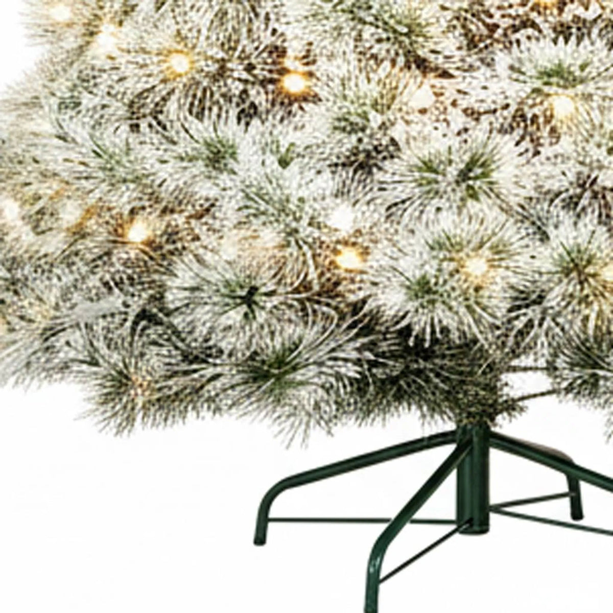 Pre Lit Full Flocked Spruce Christmas Tree
