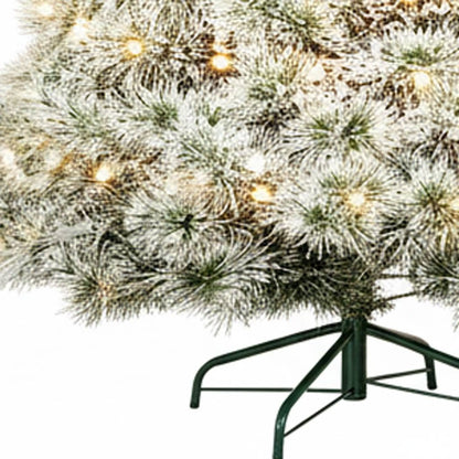 Pre Lit Full Flocked Spruce Christmas Tree