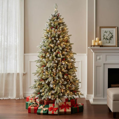 Pre Lit Full Pine Christmas Tree With Decorations