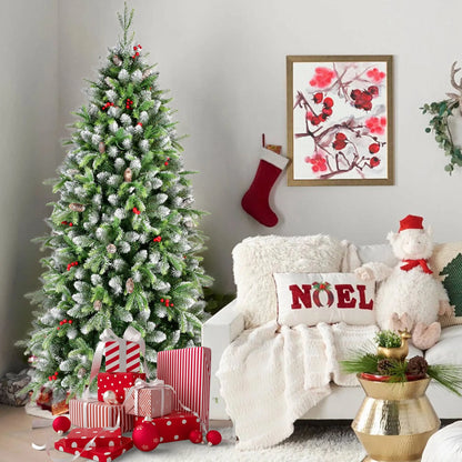 Pre Lit Full Pine Christmas Tree With Decorations