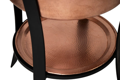 24" Round Bucket Hammered Copper Cooler - nobiliving.com