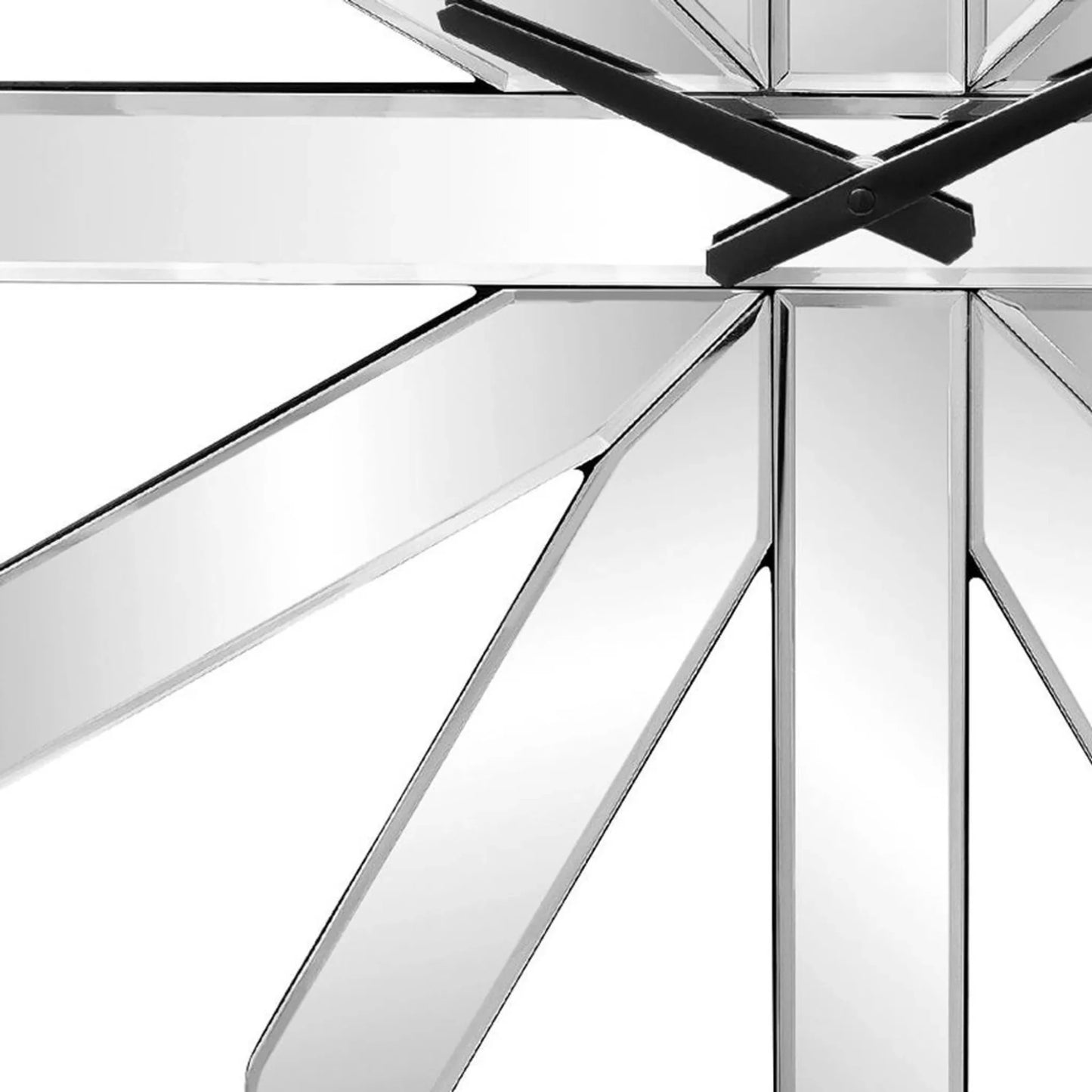 26" MirroGlass Silent Analog Starburst Wall Clock - Nobiliving