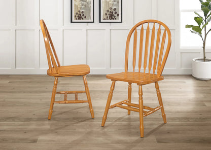 Windsor Arrowback Dining Chair | Light Oak, Solid Wood | 4 Side chairs