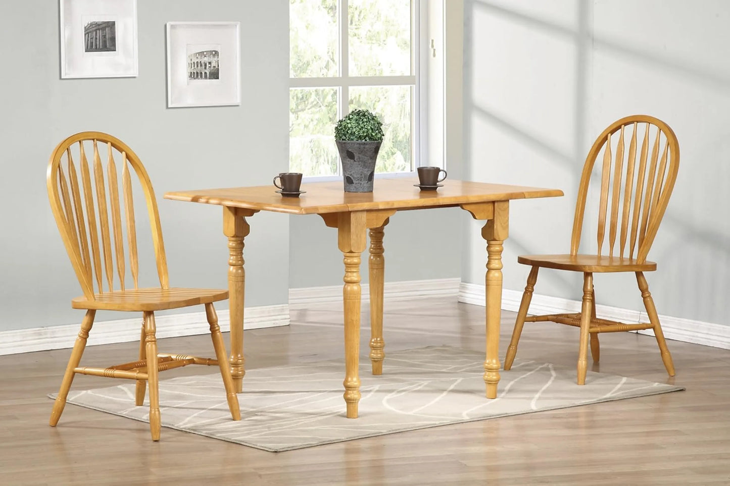Arrowback Dining Side Chair | Light Oak Solid Wood | Set of 2
