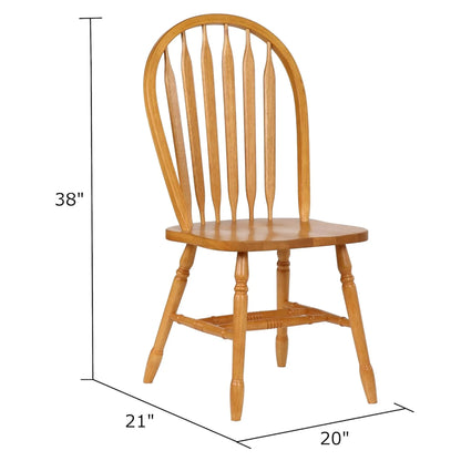 Sunset Trading Oak Selections Arrowback Dining Side Chair dimensions