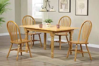 Sunset Trading Oak Selections Arrowback Dining Side Chair in dining setting