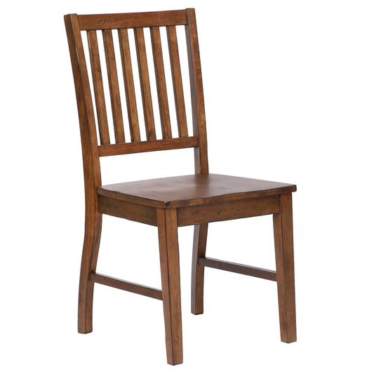 Slat Back Dining Chair | Set of 2 | Amish Brown Solid Wood