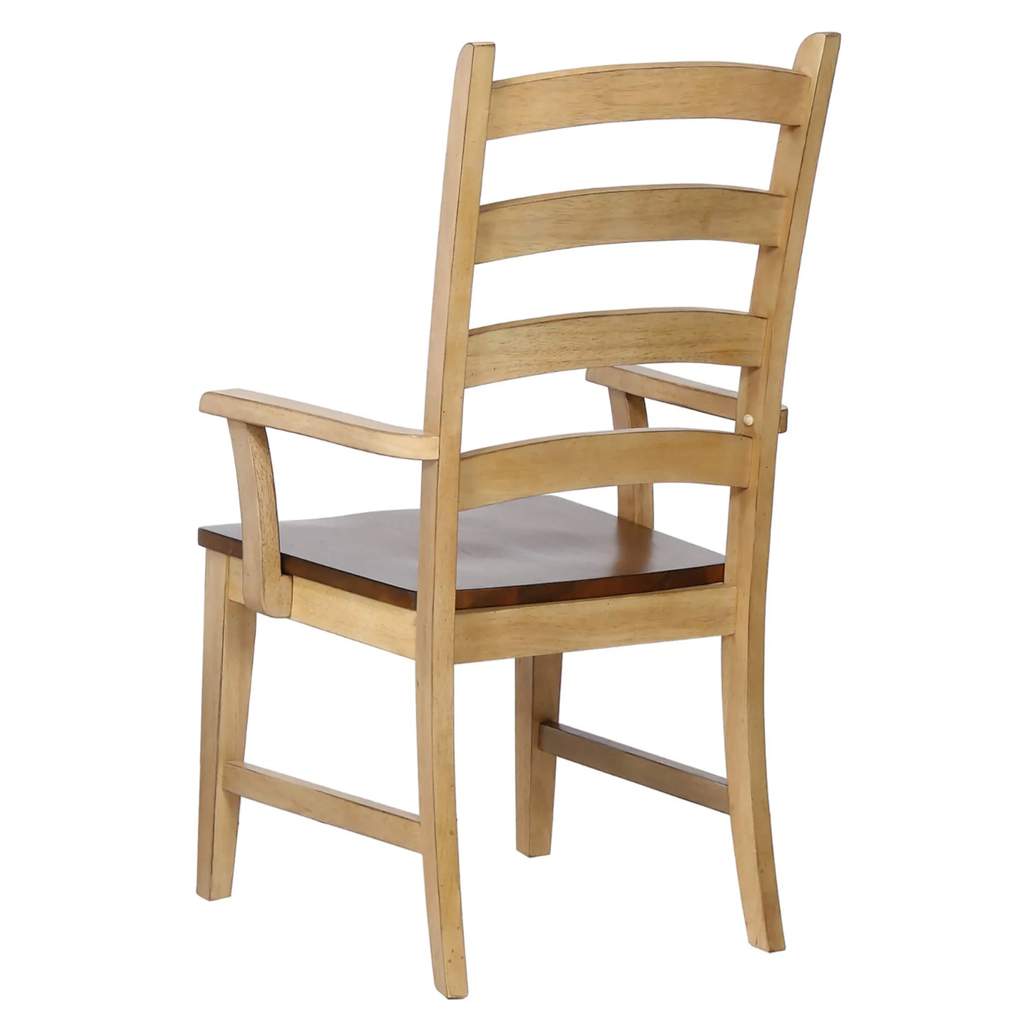 Ladder Back Dining Chair with Arms | Set of 2 Armchairs