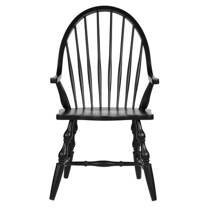 Windsor Spindle back Dining Chair | Antique Black | Set of 2
