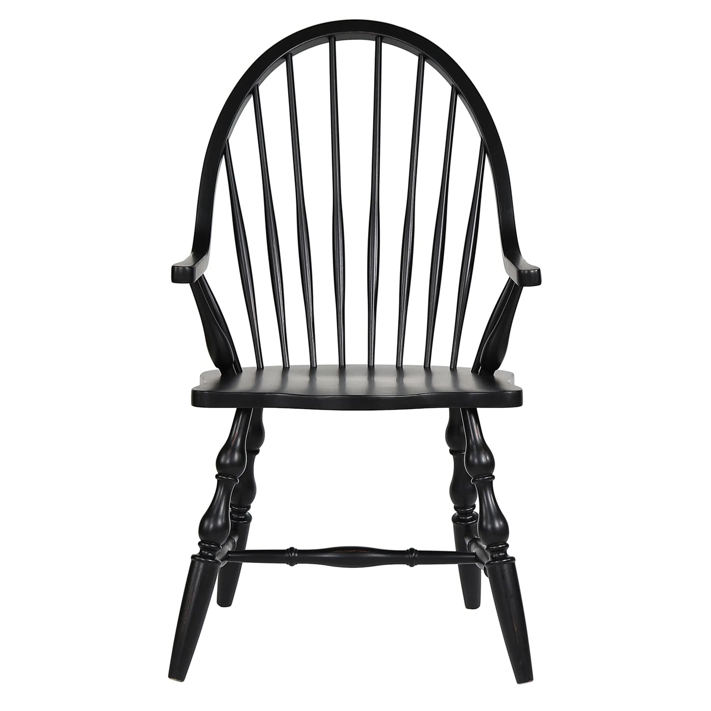 Windsor Spindleback Dining Chair | Antique Black front view
