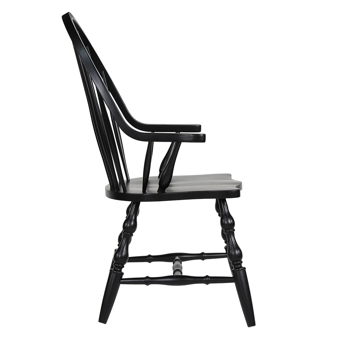 Windsor Spindle back Dining Chair | Antique Black | Set of 2