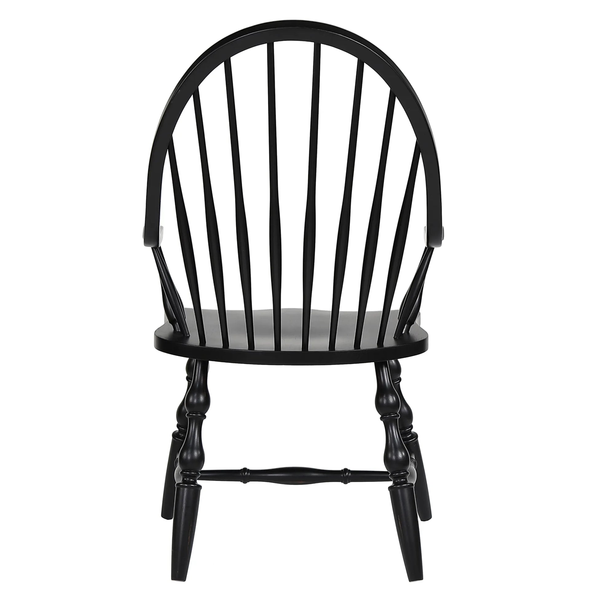 Windsor Spindle back Dining Chair | Antique Black | Set of 2