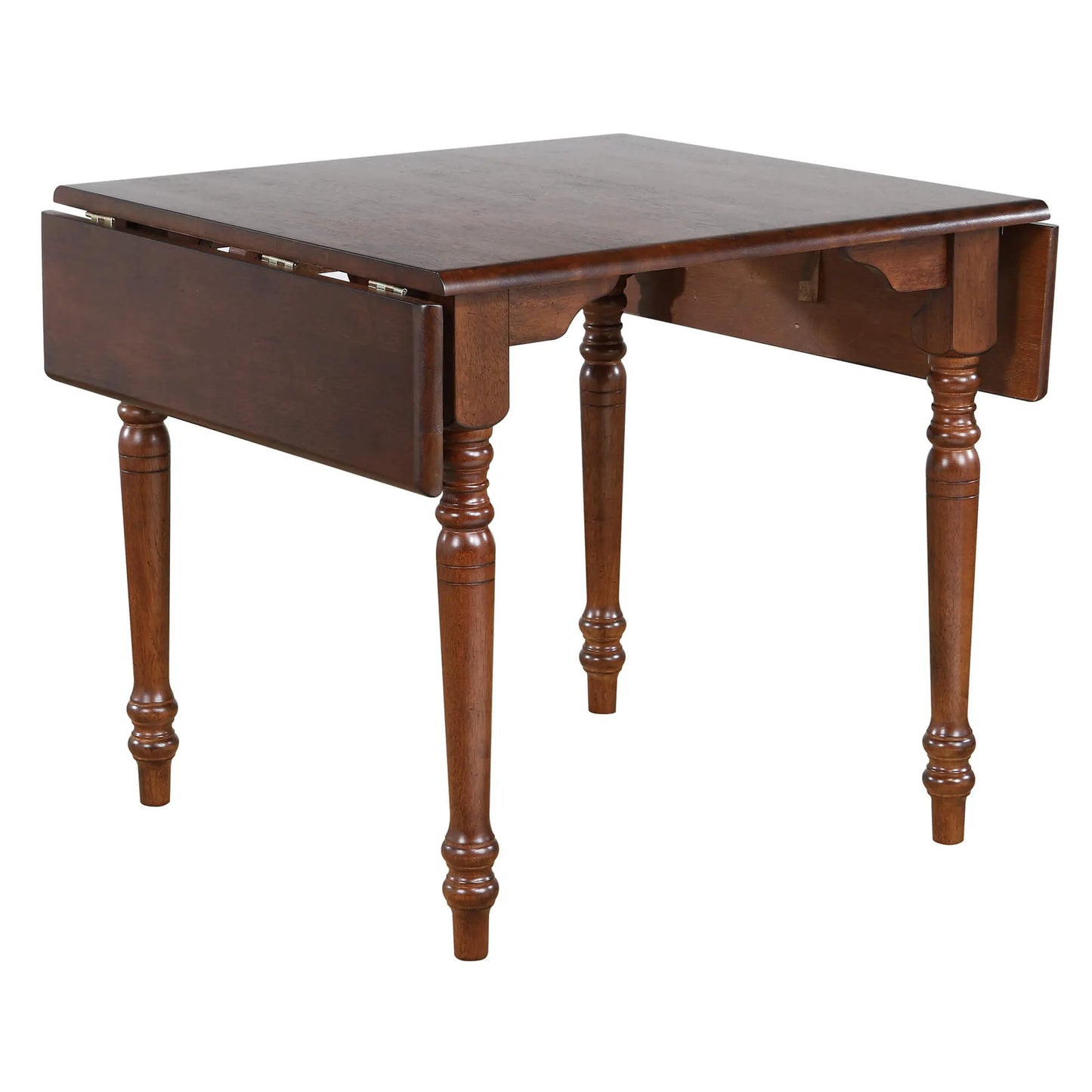 Rectangular Extendable Drop Leaf Dining Table | Chestnut Brown Wood