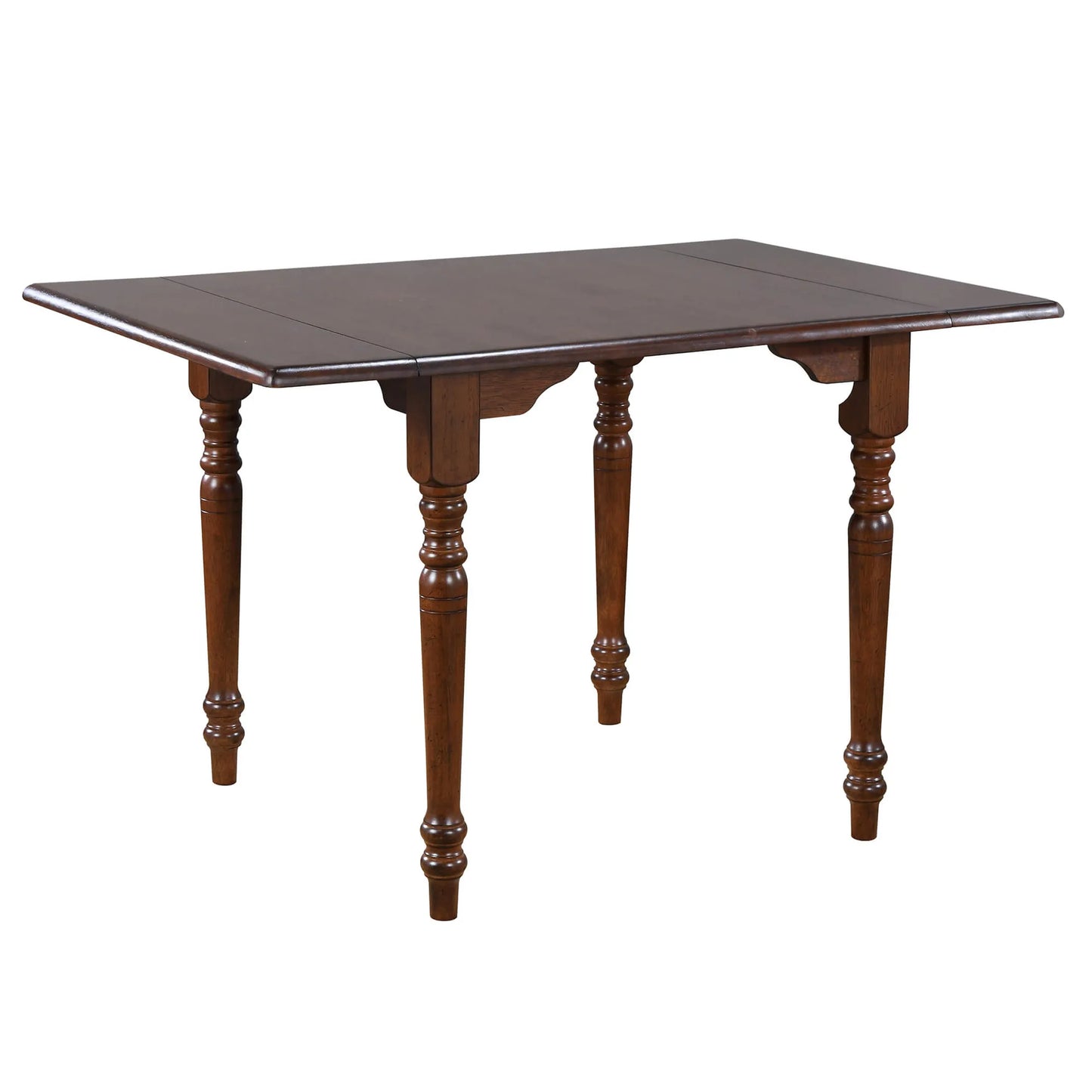 Rectangular Extendable Drop Leaf Dining Table | Chestnut Brown Wood