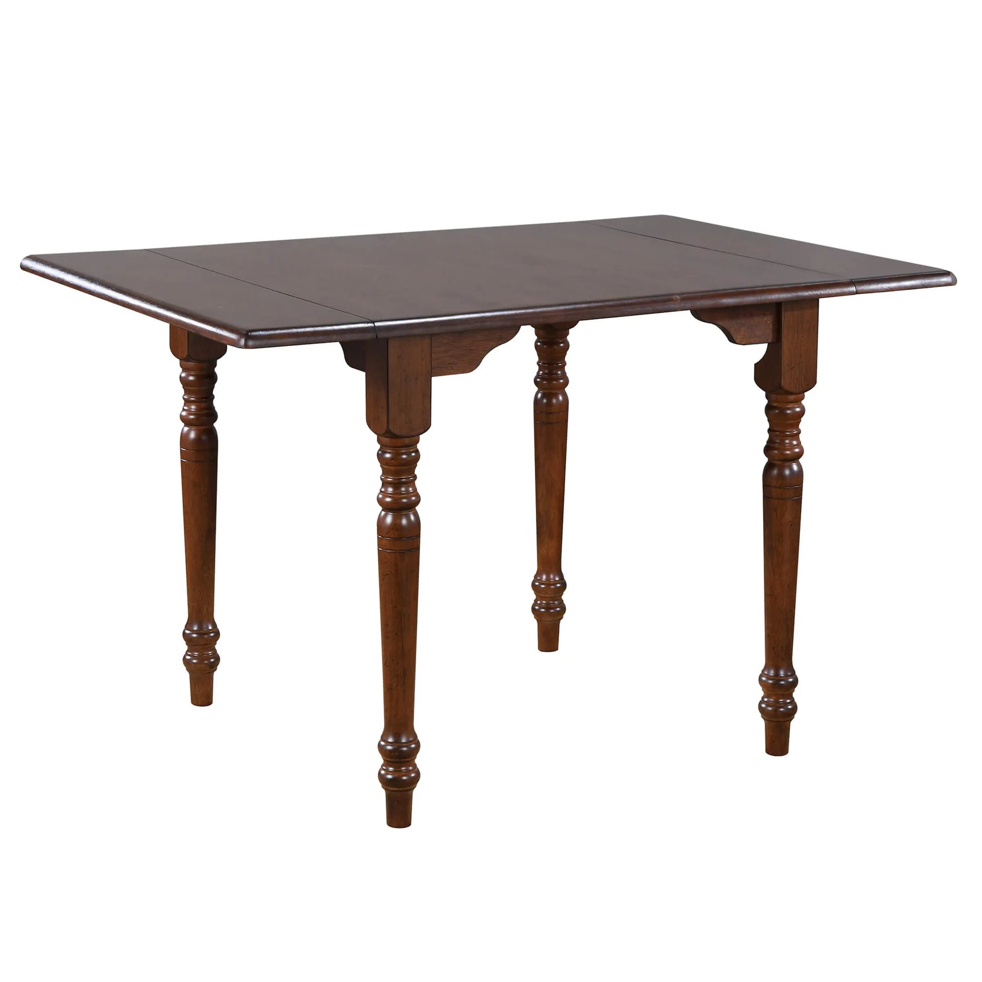 Rectangular Extendable Drop Leaf Dining Table with leaf panels extended