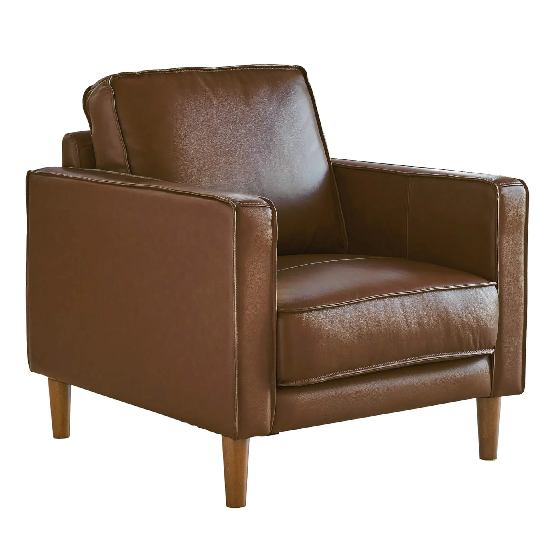 Sunset Trading Prelude Top Grain Leather Armchair - Chestnut Brown