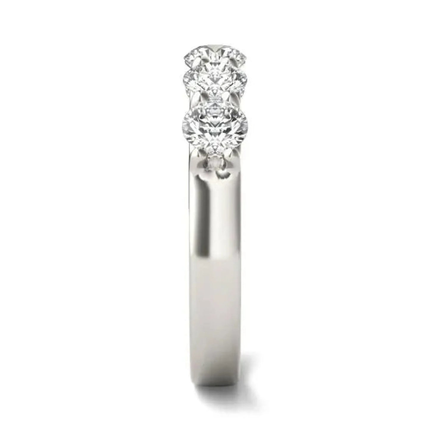 1 1/4 CTW Round Lab Grown Diamond Five Stone Anniversary Band 14K White Gold (G-VS)