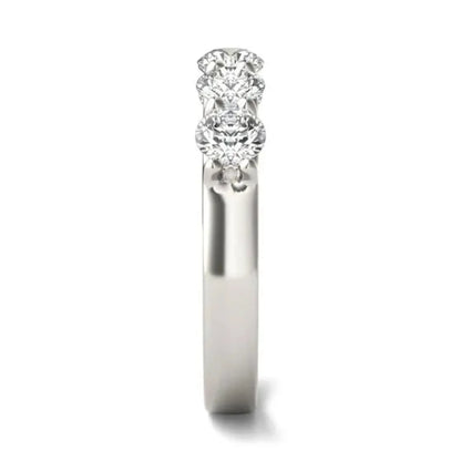 1 1/4 CTW Round Lab Grown Diamond Five Stone Anniversary Band 14K White Gold (G-VS)
