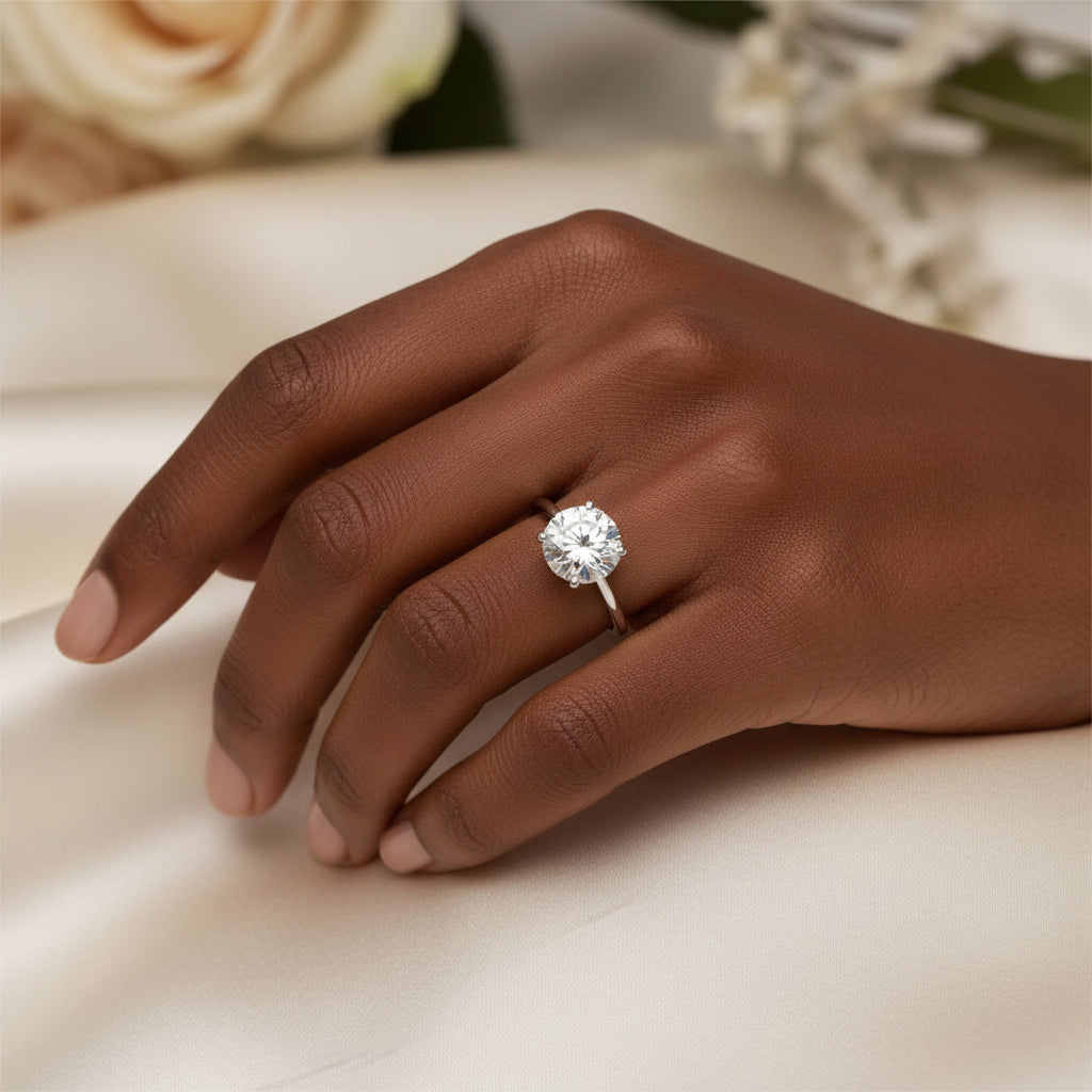 2 CTW Round Lab Grown Diamond Solitaire Engagement Ring 14K White Gold (G-VS)