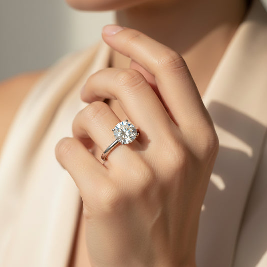 2 CTW Round Lab Grown Diamond Solitaire Engagement Ring 14K White Gold (G-VS)