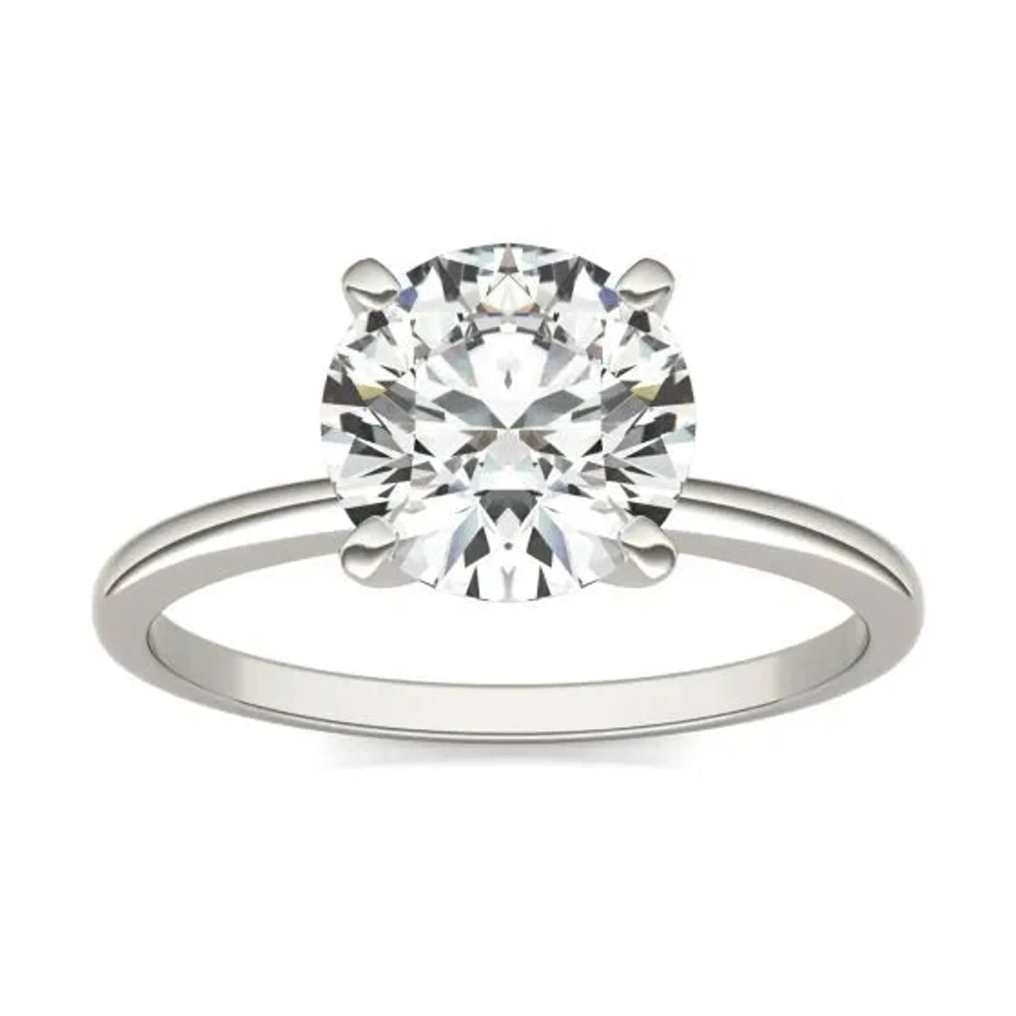 2 CTW Round Lab Grown Diamond Solitaire Engagement Ring - offering a radiant finish 
