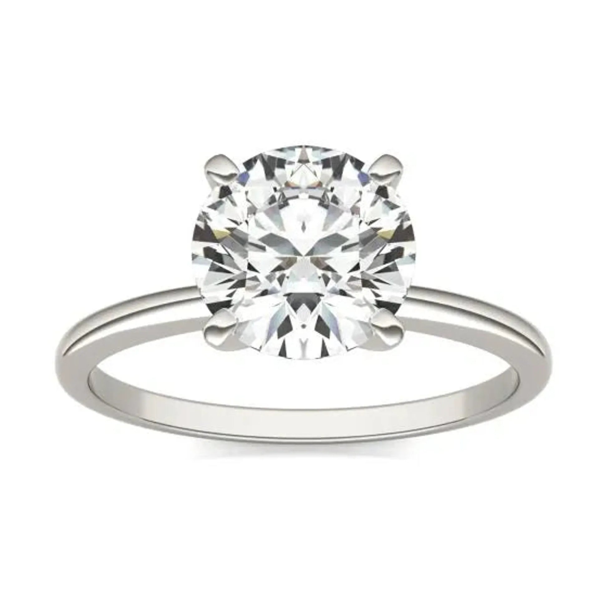 2 CTW Round Lab Grown Diamond Solitaire Engagement Ring - near-flawless appearance