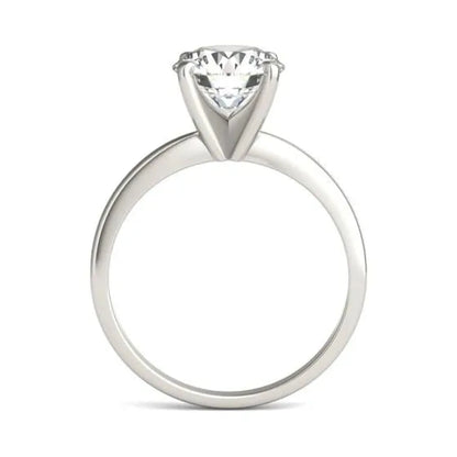 2 CTW Round Lab Grown Diamond Solitaire Engagement Ring shown upright