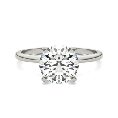 2 CTW Round Lab Grown Diamond Solitaire Engagement Ring 14K White Gold (G-VS)