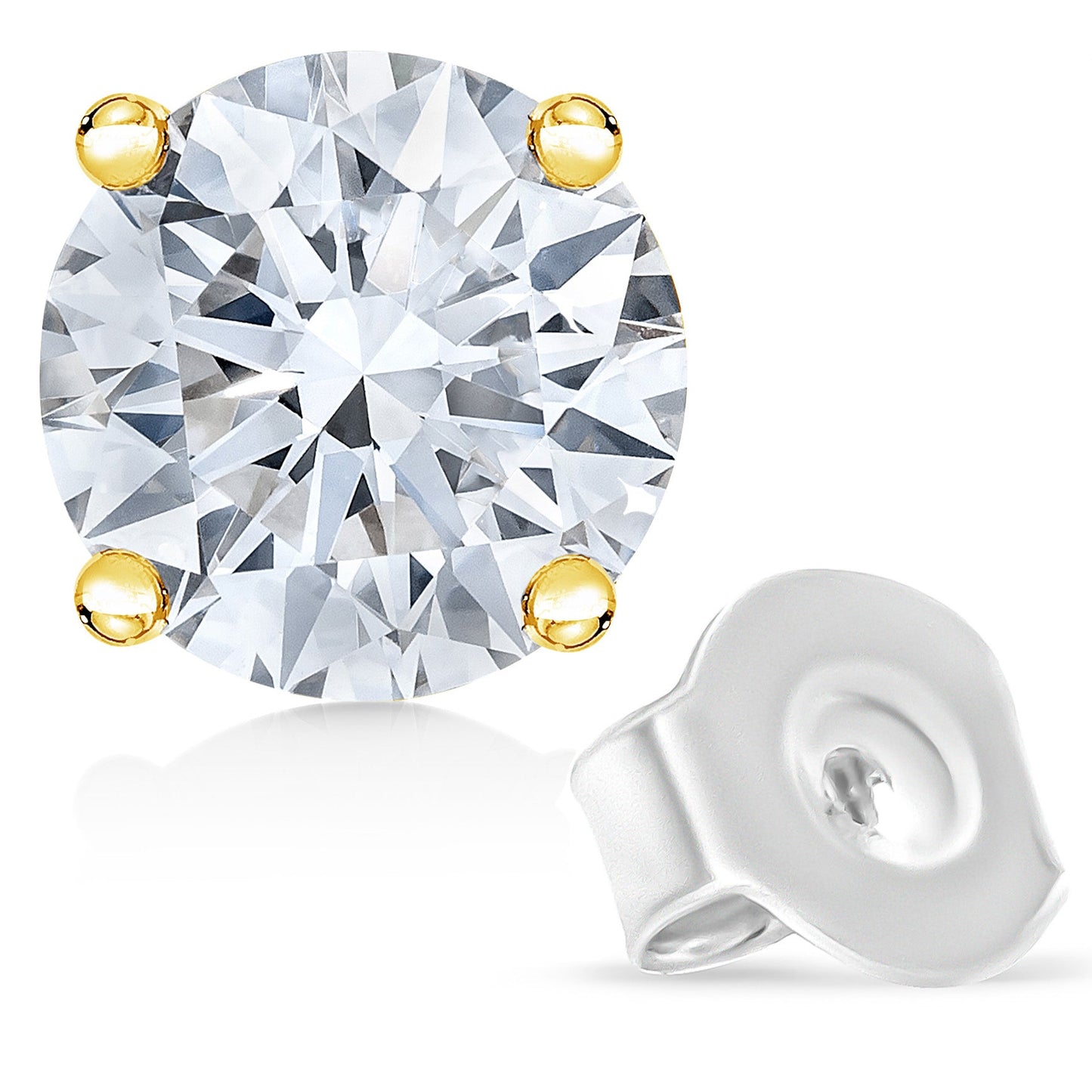 14K Gold 1/2 Cttw Brilliant Cut Lab Grown Diamond Solitaire Earrings