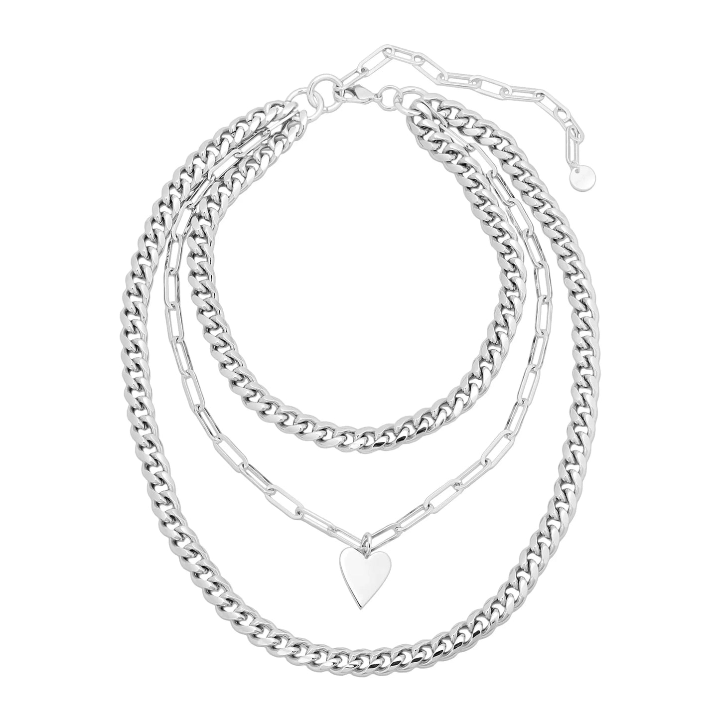 3-Layer Kingston Necklace - Cuban & Elongated Chains
