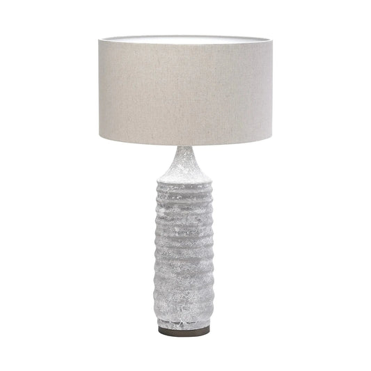 31" Gray Lamp Base LED With Beige Shade - Nobiliving