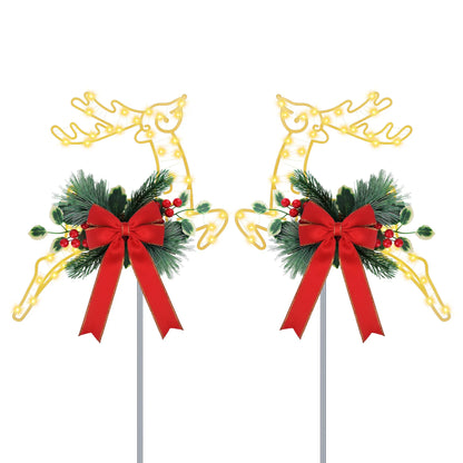 2Pcs Christmas Lighted Reindeer Decoration LED