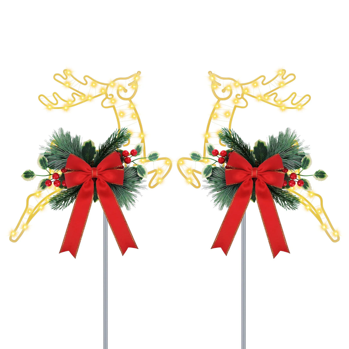 2Pcs Christmas Lighted Reindeer Decoration LED