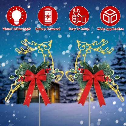 2Pcs Christmas Lighted Reindeer Decoration LED