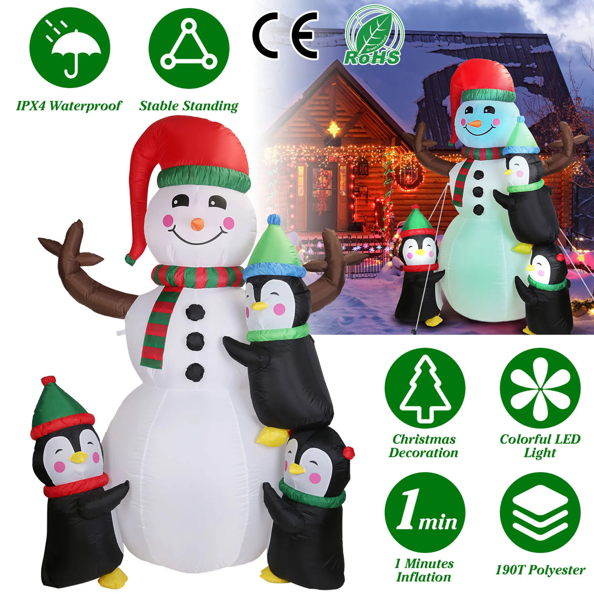 5.9 FT Christmas Inflatable Outdoor Decoration