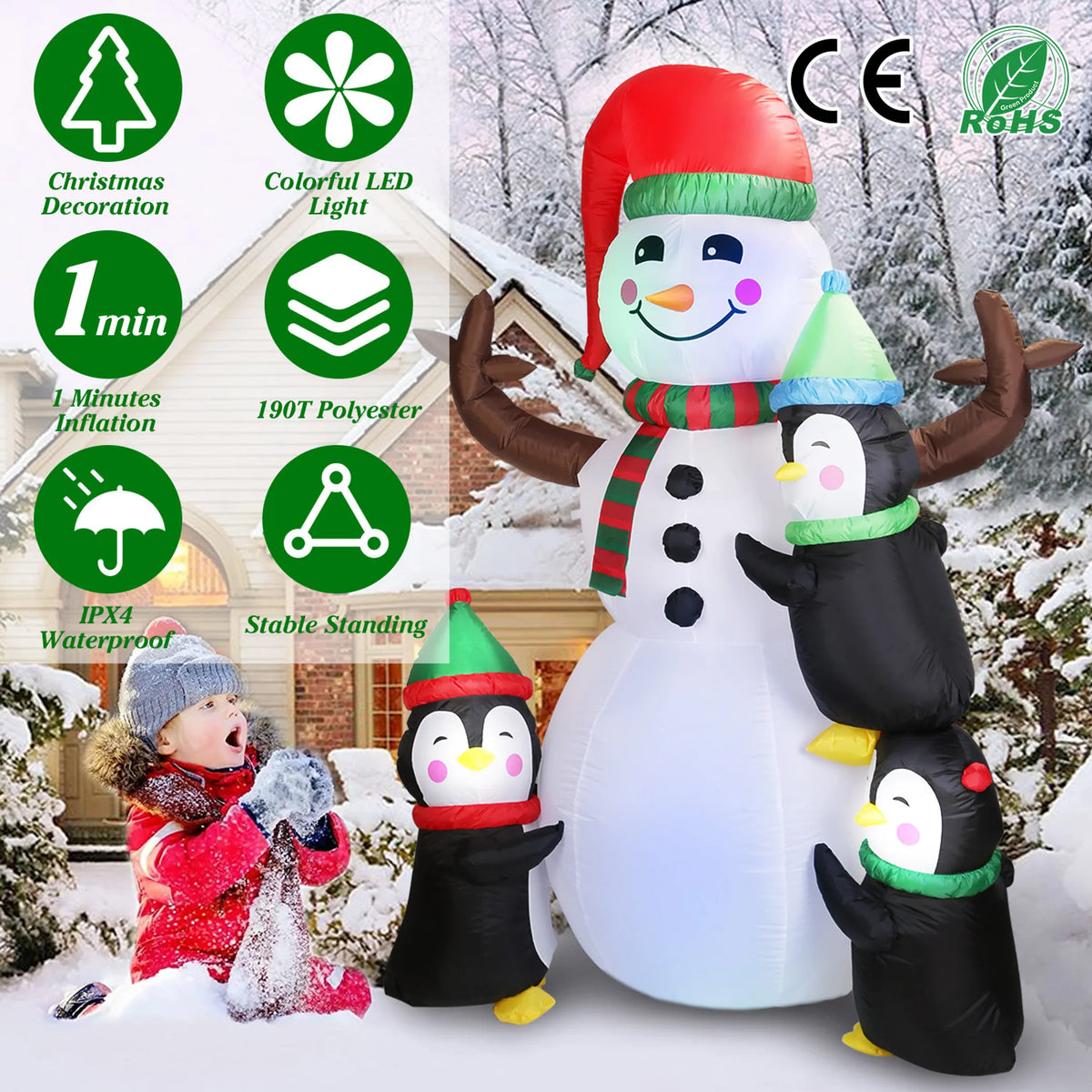 5.9 FT Christmas Inflatable Outdoor Decoration
