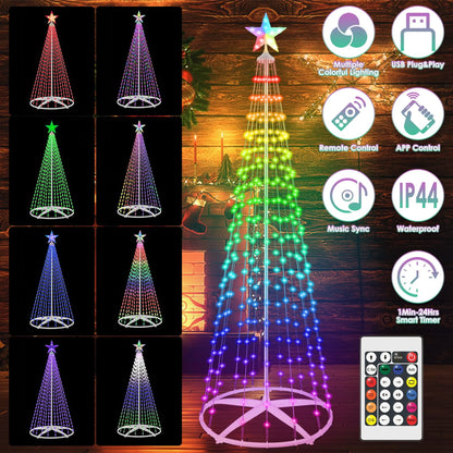 LED Smart Christmas Cone Tree Outdoor Lighted Christmas Tree Light