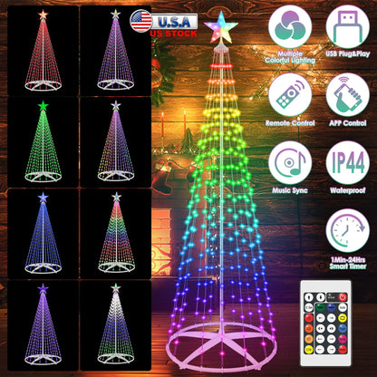 LED Smart Christmas Cone Tree Outdoor Lighted Christmas Tree Light