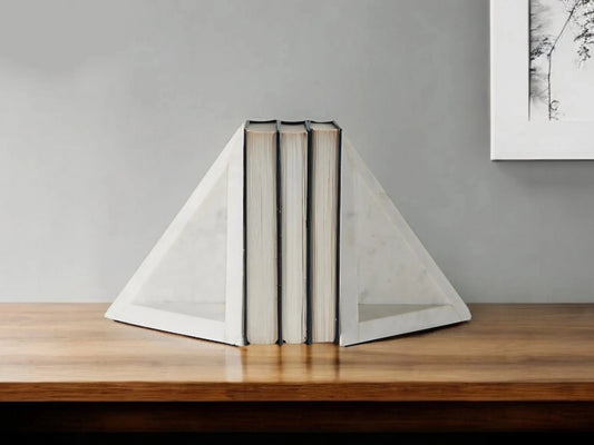 3D Modern Triangle Marble Bookends - Nobiliving