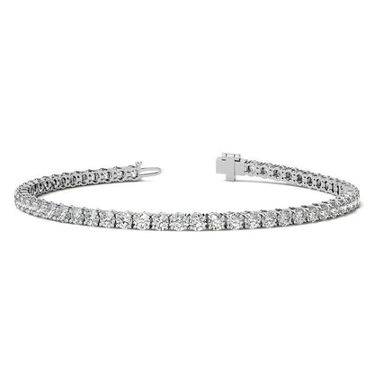 4.00 CTW AGI Certified Lab - Grown Diamond (G/VS) Tennis Bracelet in Choice of 14K Yellow or 14k White Gold - nobiliving.com